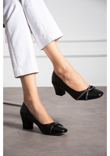 Kadın Alçak Ökçe Topuklu 5,5 cm Stiletto Taşlı Abiye Günlük Kadın Topuklu Ayakkabı (36-44) modelleri
