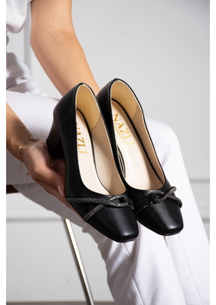 Kadın Alçak Ökçe Topuklu 5,5 cm Stiletto Taşlı Abiye Günlük Kadın Topuklu Ayakkabı (36-44) fırsatları