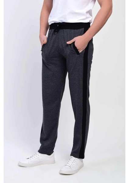 Erkek Antrasit Eşofman Altı Beli Lastikli Yanlar Şeritli 19457 modelleri