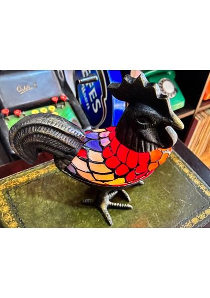 Horoz Formunda Tifany Abajur 25 cm 23 cm Ölçülerinde