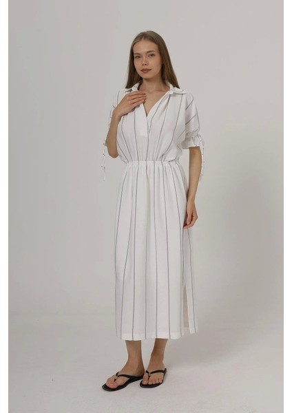 Beli Lastikli Elbise - Beyaz fiyatları