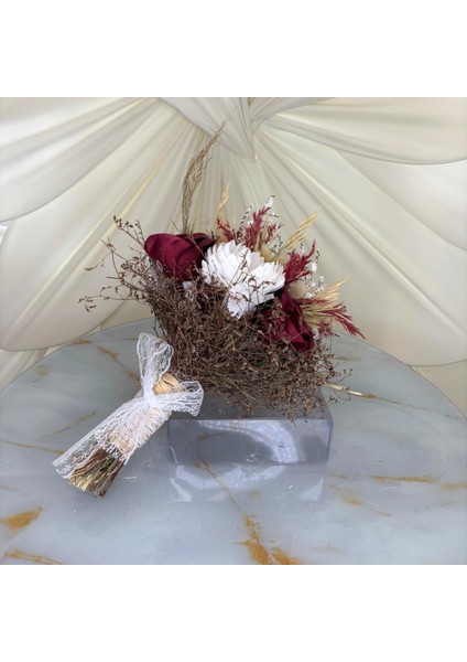 Bordo Renkli Gelin El Çiçeği | Gelin Buketi | Hediyeli Ürün fırsatları