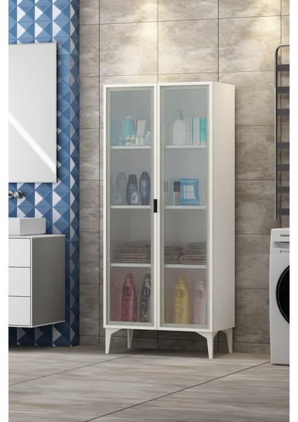 Beyaz 2 Kapılı Eny Banyo Dolabı