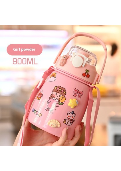 Büyük Kapasiteli 900ML Yalıtımlı Dak Çapraz Askılı Pipet 304 Paslanmaz Çelik Zıplayan Su Dağı (Yurt Dışından)