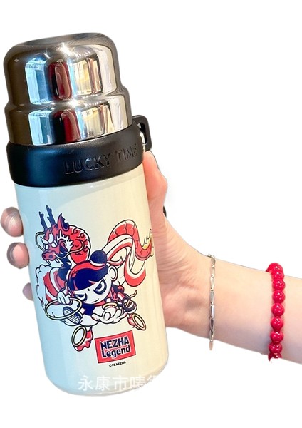 Nezha Legend Termal Kupa 316 Paslanmaz Çelik Karikatür Pipetli Kupa Yüksek Değerli Ikili Içme Kurı (Yurt Dışından)