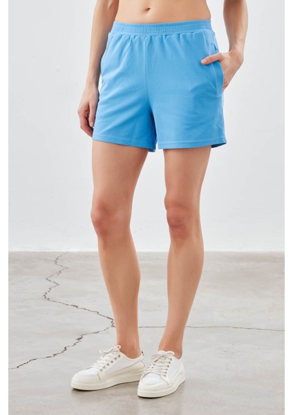 Kadın Pamuklu Pique Cepli Şort