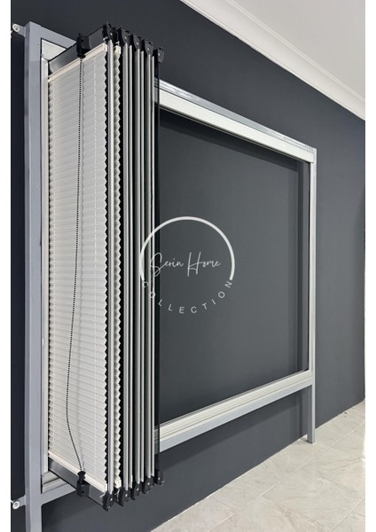 Katlanabilir Cam Balkon Plise Perde Krem (Kancalı Veya Vidalı Sistem) modelleri