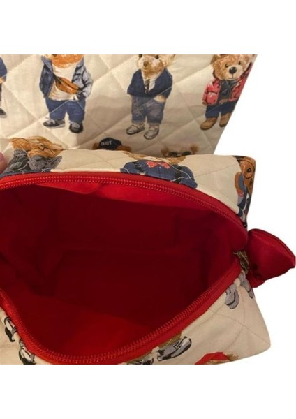 El Yapımı Teddy Bear Temalı 2'li Bakım / Portföy Çantası Seti fiyatları
