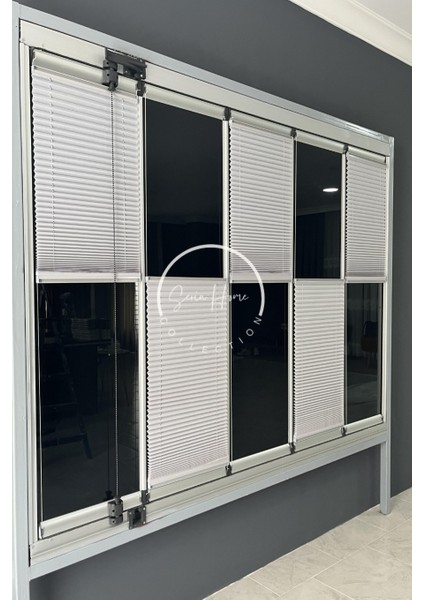 Katlanabilir Cam Balkon Plise Perde Gri (Kancalı Veya Vidalı Sistem) modelleri