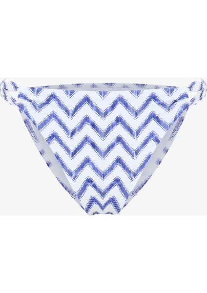 Bianna Navy Side Zigzag Desenli Hipkini Bikini Altı
