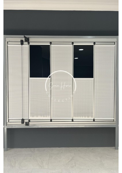 Katlanabilir Cam Balkon Plise Perde Beyaz (Kancalı Veya Vidalı Sistem)