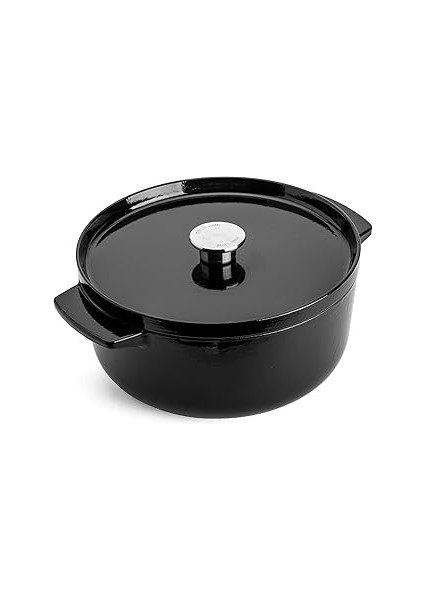 Cast Iron 26 Cm/5,2 L Kapaklı Tencere, Kaliteli, Sağlam ve Uzun Ömürlü, Kızartma, Kızart