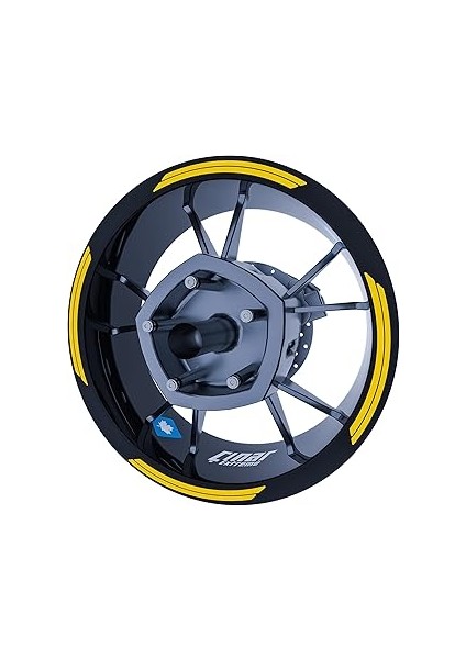 Çınar Extreme Reflektif Koyu Sarı Double Stripe Jant Şeridi Sticker