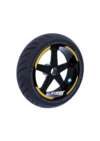 Çınar Extreme Double Stripe Tasarımlı Taksi Sarısı Jant Şeridi Sticker