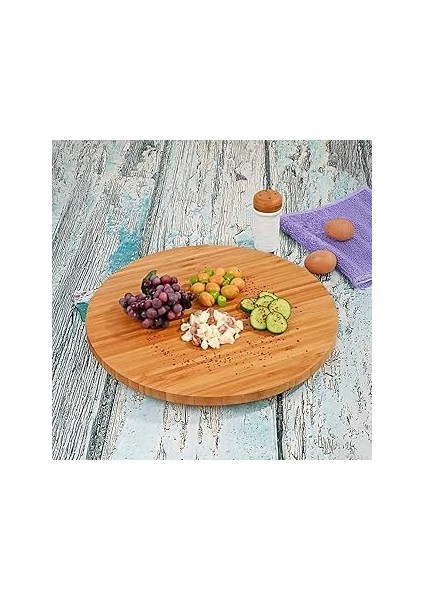 35CM Döner Mekanizmalı Kalın Yuvarlak Pizza ve Sunum Tepsisi, 360 Derece Dönebilen Ka