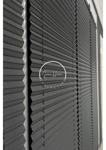 Katlanabilir Cam Balkon Plise Perde Antrasit (Kancalı Veya Vidalı Sistem)