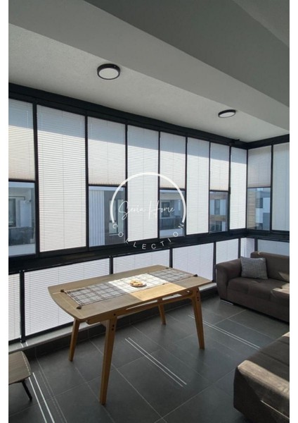 Katlanabilir Cam Balkon Plise Perde Beyaz (Kancalı Veya Vidalı Sistem)