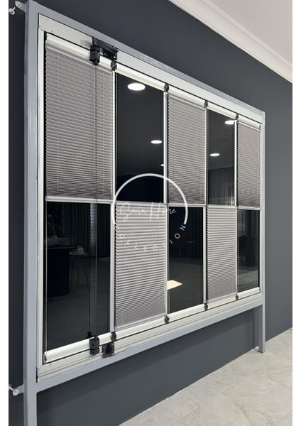 Katlanabilir Cam Balkon Plise Perde Koyu Gri (Kancalı Veya Vidalı Sistem) modelleri