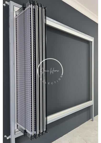 Katlanabilir Cam Balkon Plise Perde Koyu Gri (Kancalı Veya Vidalı Sistem) fırsatları