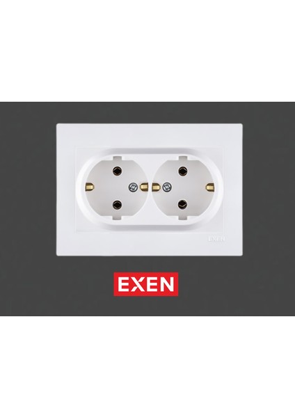 Karell Beyaz Ikili Topraklı Priz (Exen 200-010103-245)