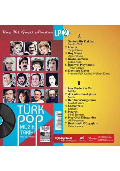 Türk Pop Müzik Tarihi 1960-70'LI Yıllar / Lp Vol.2 (Renkli Plak) fiyatları