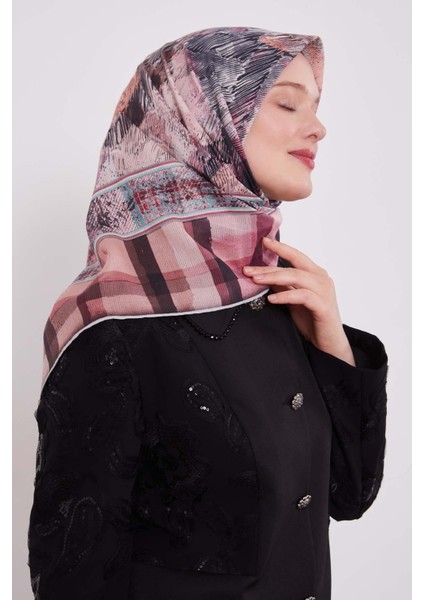 Pembe Ekose Pamuk Eşarp