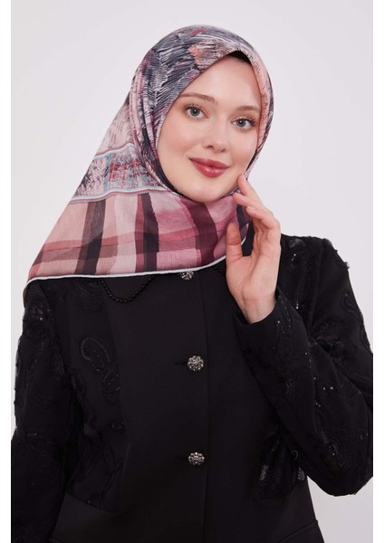 Pembe Ekose Pamuk Eşarp modelleri