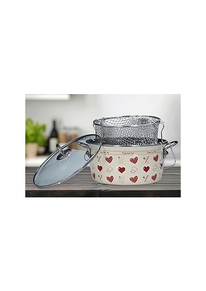 Pr Home Enjoy Kırmızı Emaye Kızartma Tenceresi 22 cm