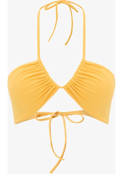 Sarı Reverse V Kesim Bikini Üstü