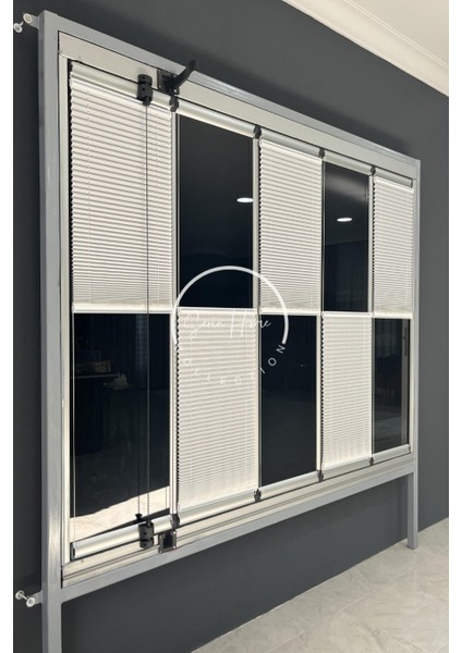 Katlanabilir Cam Balkon Plise Perde Beyaz (Kancalı Veya Vidalı Sistem) modelleri