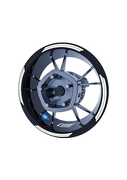 Çınar Extreme Floresan Beyaz Double Stripe Jant Şeridi Sticker