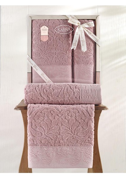 Cotton Jakarlı Novra Havlu Takımı 50X90