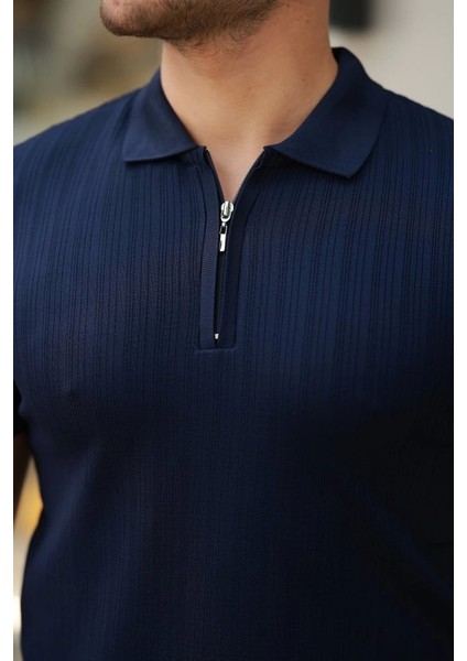 Erkek Fermuar Yakalı Kısa Kollu Tişört modelleri