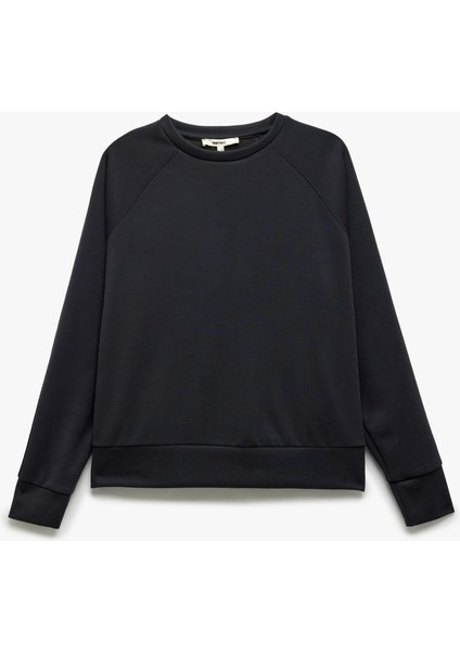 Yeni Sezon Modal Kumaş Rahat Kesim Uzun Kollu Bisiklet Yaka Kadın Basic Sweatshirt modelleri