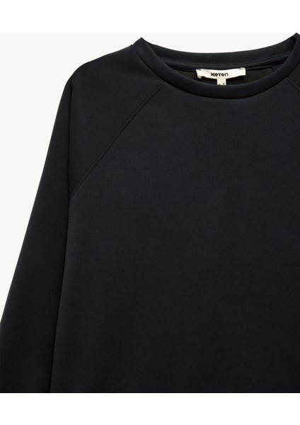 Yeni Sezon Modal Kumaş Rahat Kesim Uzun Kollu Bisiklet Yaka Kadın Basic Sweatshirt indirimleri