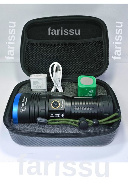 Gs-14000 40w Avcı El Feneri – 4000 Lümen, 12800 Mah Li-Ion Şarjlı, , Taşıma Çantalı Kamp Ve Balıkçı Feneri