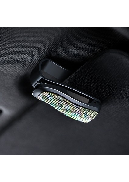 Araç Içi Gözlük ve Kart Tutucu 2 Adet Kristal Taşlı Işıltılı Klipsli Güneşlik Organizer indirimleri