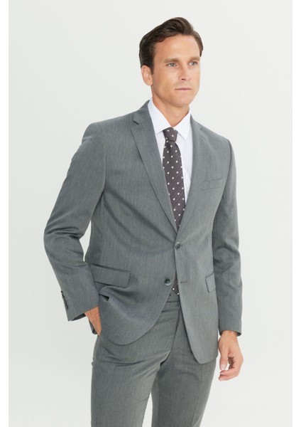 Slim Fit Dar Kesim Mono Yaka Takım Elbise