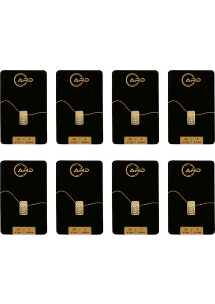 Ard 1 gr 24 Ayar Külçe Altın 8 Adet
