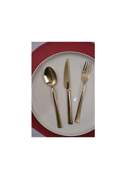 Lugga Nida Gold Tatlı Çatal Kaşık Takımı 6 Kişilik 18 Parça