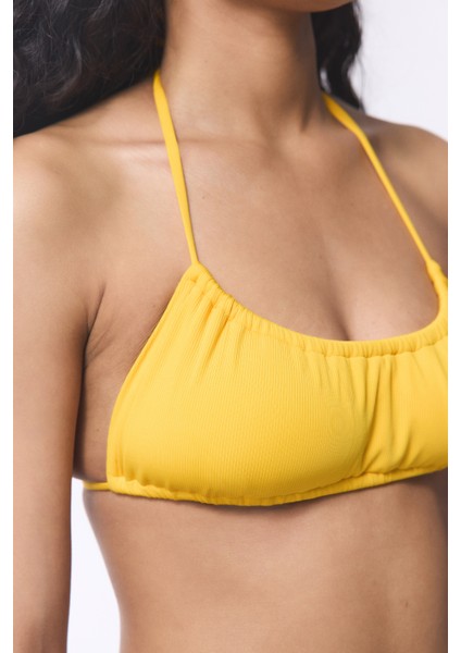 Marıgold Minimal Kesim Sarı Bandeau Bikini Üstü indirimleri