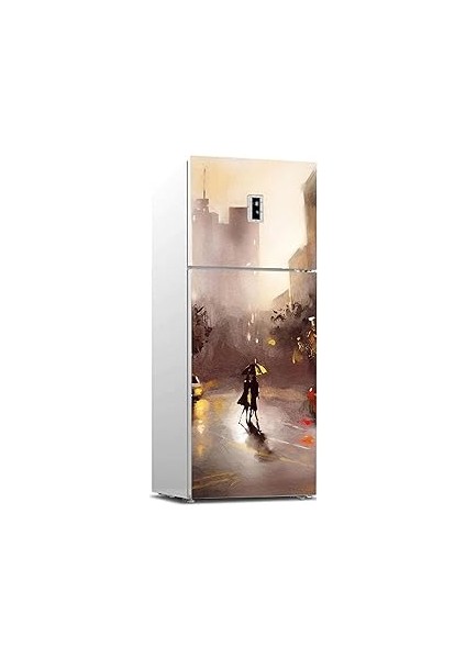 Buzdolabı Sticker Kaplama Dolap Kaplama Etiketi Yağlıboya Newyork
