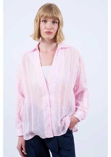 Premium Serisi Transparan Gömlek - Pembe