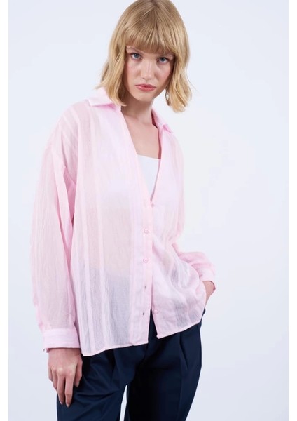 Premium Serisi Transparan Gömlek - Pembe modelleri