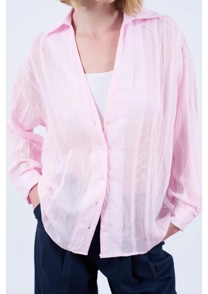 Premium Serisi Transparan Gömlek - Pembe fırsatları
