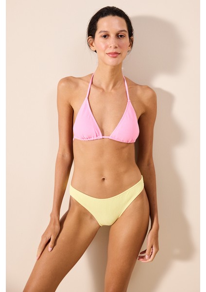 Ruth Slip Dokulu Sarı Bikini Altı
