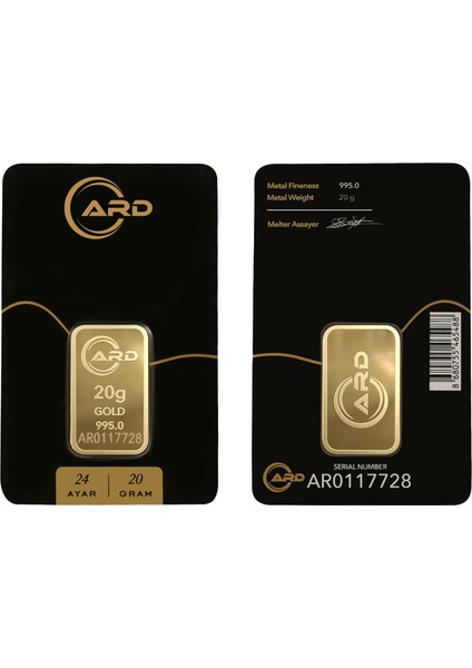Ard 20 gr 995 24 Ayar Külçe Altın fiyatları
