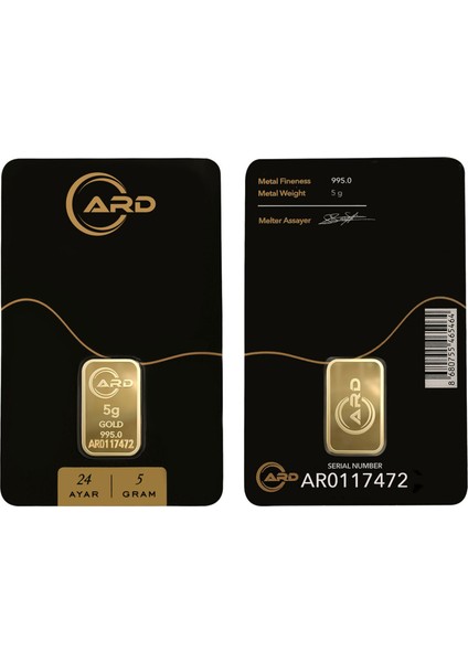Ard 5 gr 995 24 Ayar Külçe Altın fiyatları
