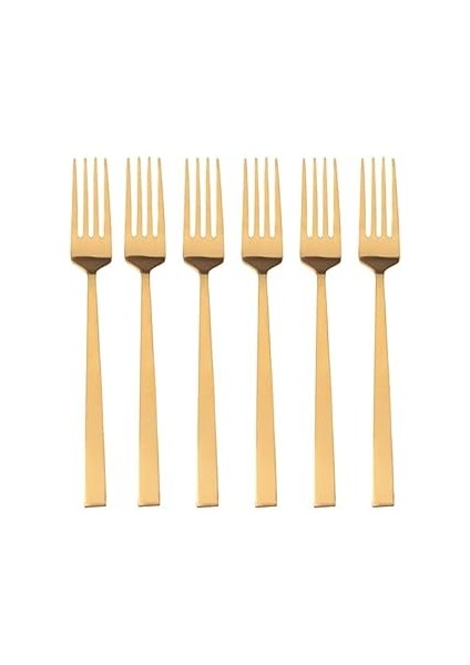 Mat Altın Tatlı Çatalı 16 cm 6 Adet