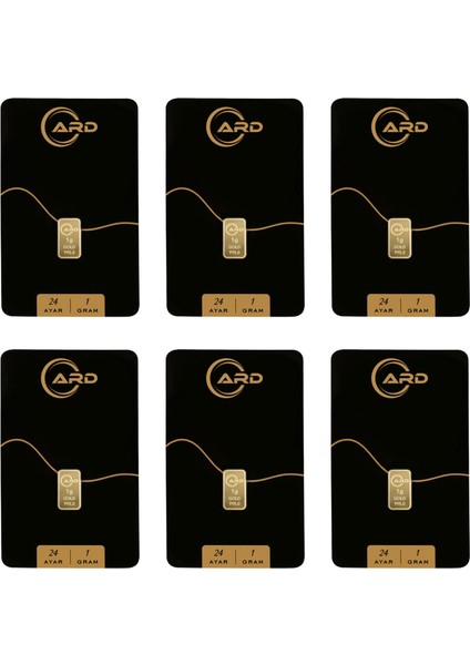 Ard 1 gr 24 Ayar Külçe Altın 6 Adet